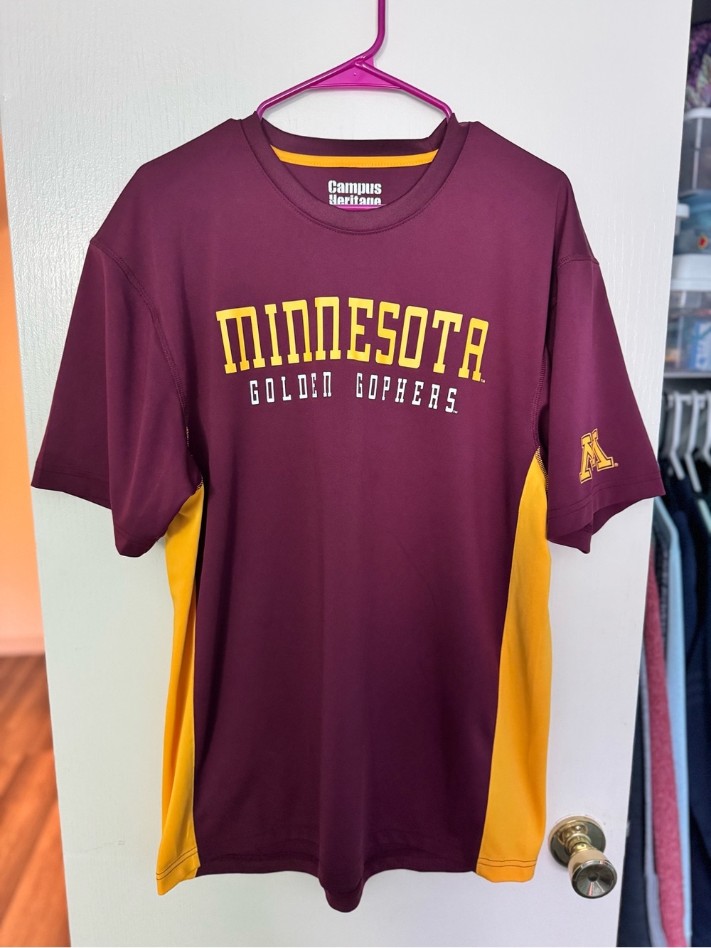 Campus Heritage Minnesota Golden Gophers Maroon & Gold Short Sleeve Shirt